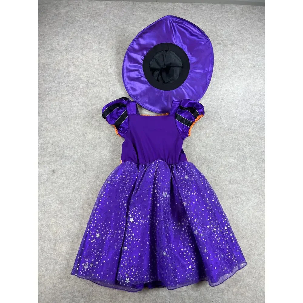 Disney Halloween Minnie Mouse Witch Dress Costume and Hat Size 5/6